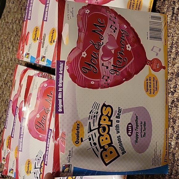 Qualatex/Party Express from Hallmark B-Bops Heart Shape 31" Balloons ~Lot of 10 - Picture 2 of 5